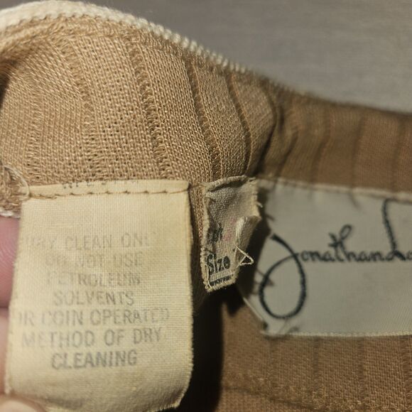 Vtg 50s Tan Ribbed Knit Cardigan Sweater Womens XS V-Neck Button Front Retro - Picture 7 of 7